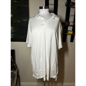 Quince White 100% Pima Cotton Short Sleeve Polo Shirt Mens XL Classic Fit
